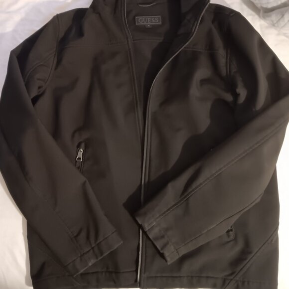 Guess all black mens size medium jacket - Picture 1 of 7